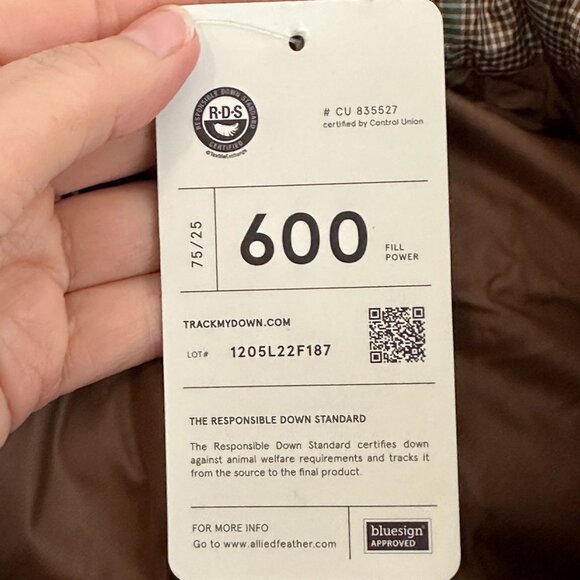 Lands' End Women's Down Puffer Vest 600 Fill Power Size M Brown‎ Plaid NEW - Picture 5 of 8